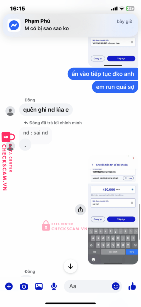 99MM25193M27000315 Luong Dien Dong BV BANK bị cảnh báo lừa đảo scam