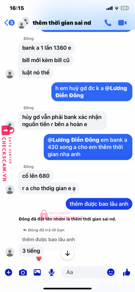 99MM25193M27000315 Luong Dien Dong BV BANK bị cảnh báo lừa đảo scam