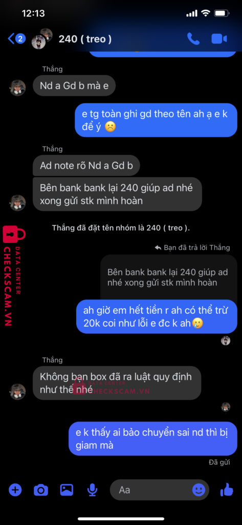 99MM25211M48000362 NGUYEN THANH THANG BV Bank bị cảnh báo lừa đảo scam