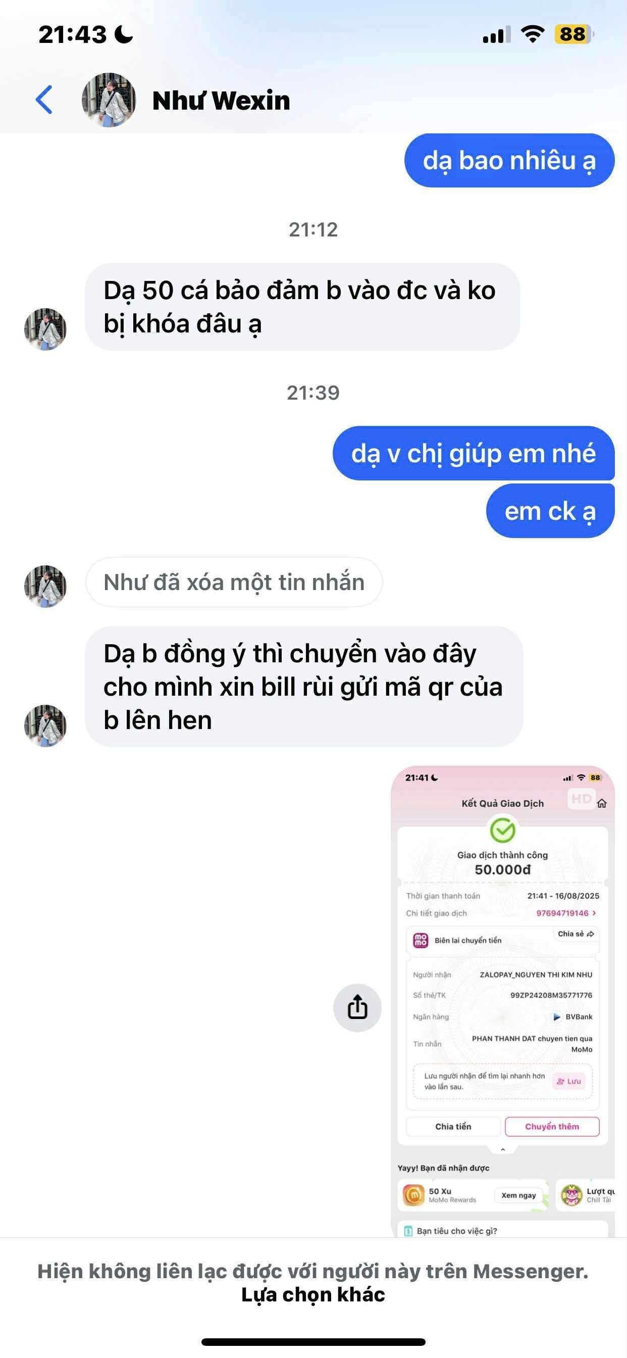 99ZP24208M35771776 NGUYEN THI KIM NHU BV BANK bị cảnh báo lừa đảo scam