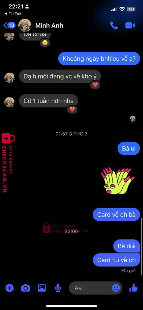 99ZP24260M42975802 LE MINH ANH BV BANK bị cảnh báo lừa đảo scam
