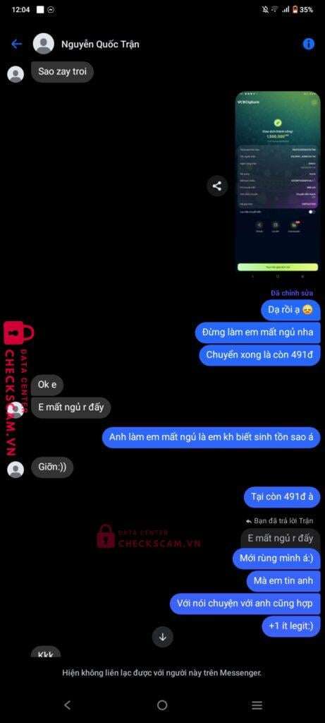 99ZP24337M55767186 Doan Chi Tai BV BANK bị cảnh báo lừa đảo scam