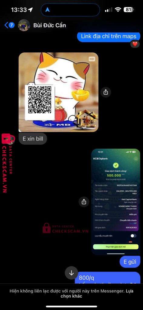 99ZP24344M57407248 Nguyen Van Hieu BV BANK bị cảnh báo lừa đảo scam