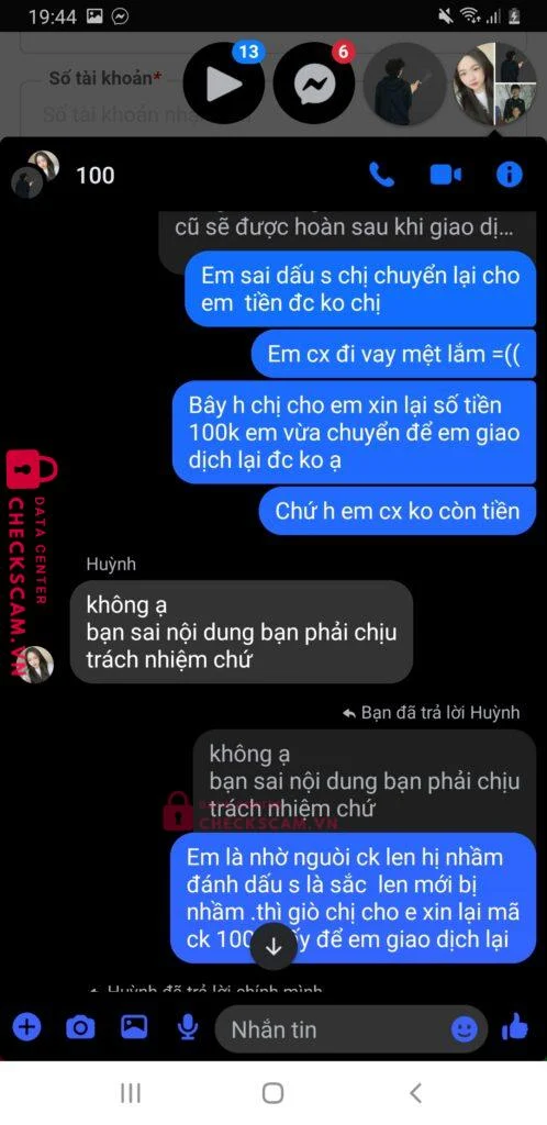 99ZP25101M92397609 HONG MINH THIEN MB bị cảnh báo lừa đảo scam
