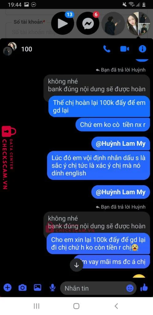 99ZP25101M92397609 HONG MINH THIEN MB bị cảnh báo lừa đảo scam