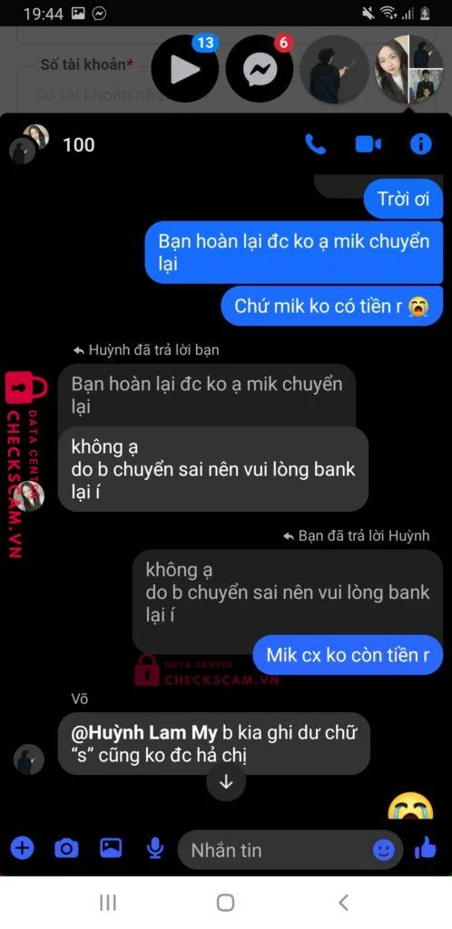 99ZP25101M92397609 HONG MINH THIEN MB bị cảnh báo lừa đảo scam