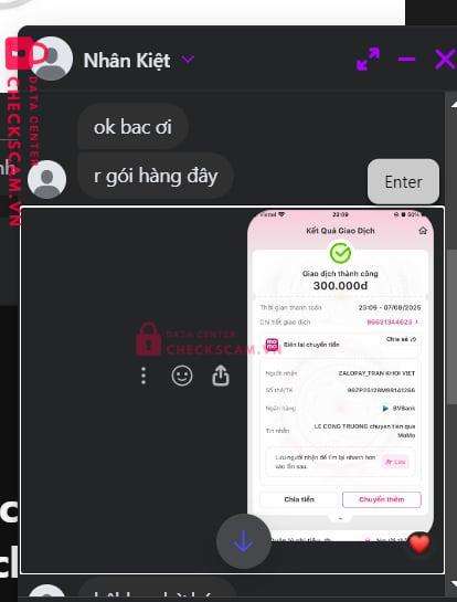 99ZP25128M98141266 TRAN KHOI VIET BV Bank bị cảnh báo lừa đảo scam