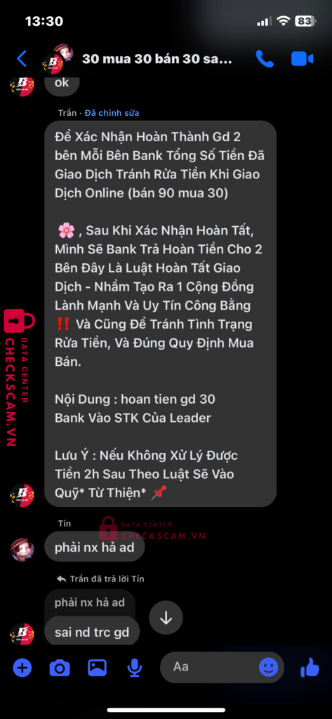 99ZP25211M18363863 TRAN GIA BAO BV BANK bị cảnh báo lừa đảo scam