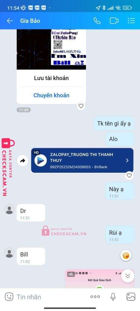 99ZP25232M24009003 Truong Thi Thanh Thuy BV BANK bị cảnh báo lừa đảo scam