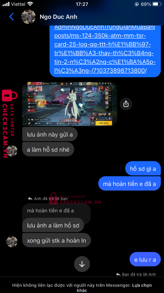 B77775555 Ngo Duc Anh MB bị cảnh báo lừa đảo scam