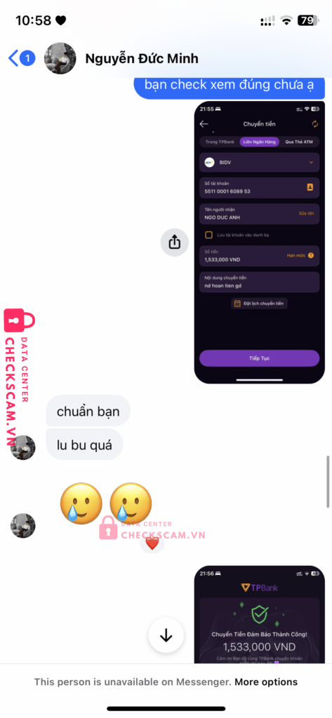 9384286424 Ngo Duc Anh VCB bị cảnh báo lừa đảo scam