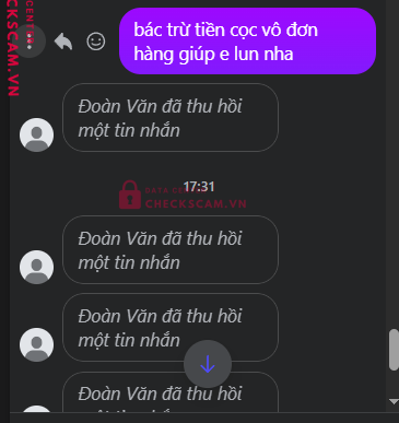 VQRQADUNP3369 Doan Van Tien MB bị cảnh báo lừa đảo scam