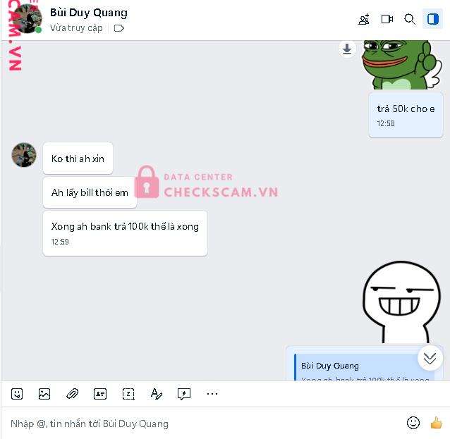 8815781973 BUI DUY QUANG BIDV bị cảnh báo lừa đảo scam