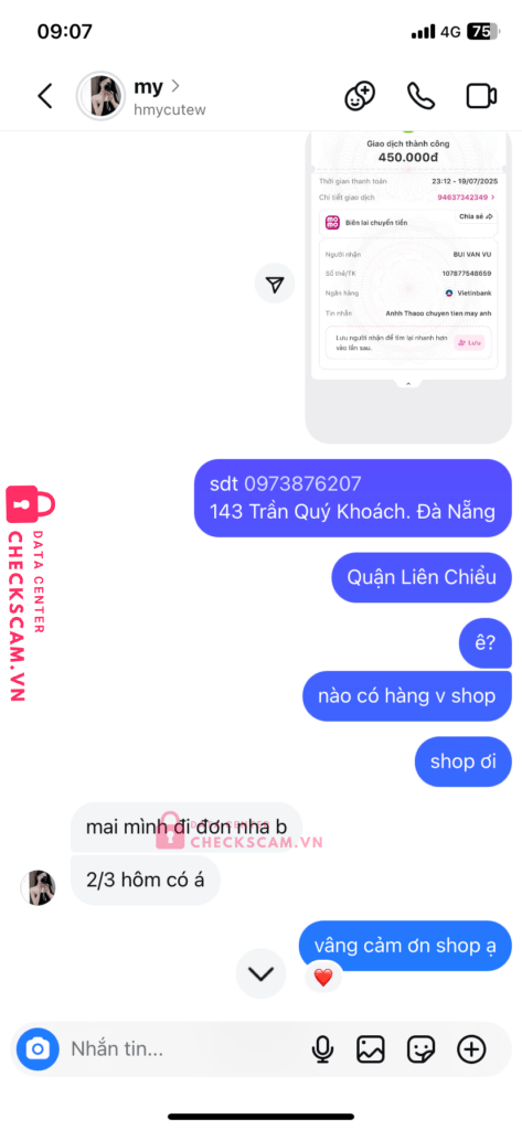 107877548659 BUI VAN VU viettinbank bị cảnh báo lừa đảo scam