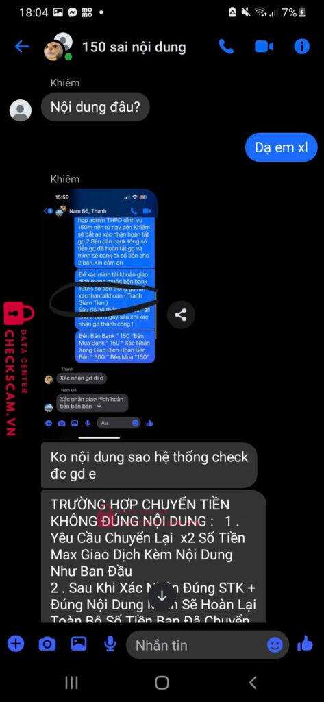 0523778319 CAM THANH NHAN VP BANK bị cảnh báo lừa đảo scam