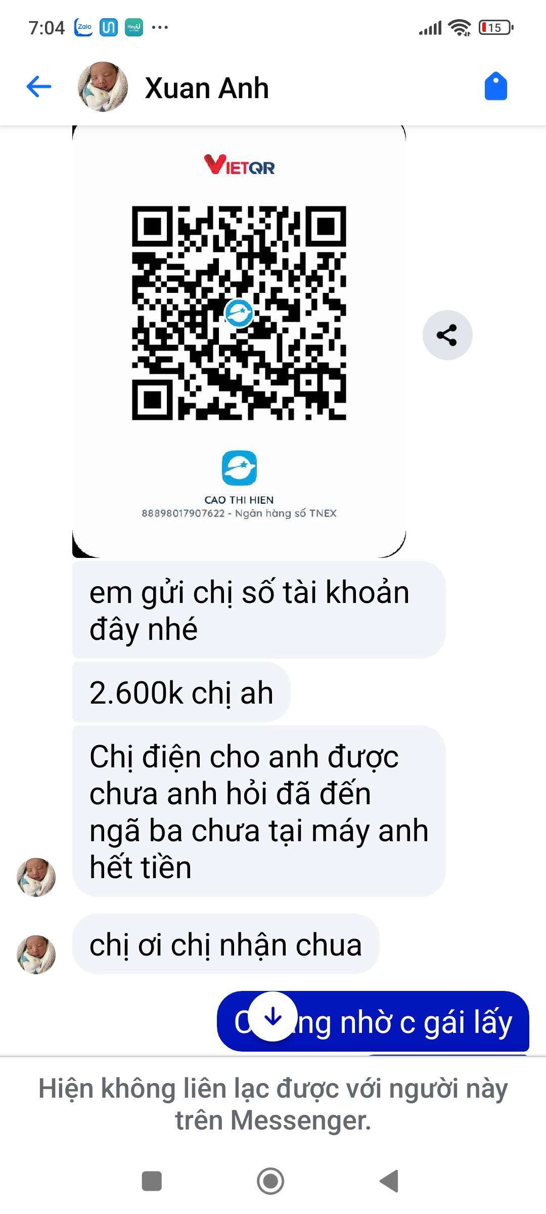 88898017907622 CAO THI HIEN MSB bị cảnh báo lừa đảo scam