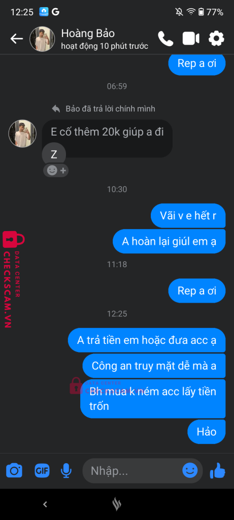0378339759 DANG HOANG GIA BAO Momo bị cảnh báo lừa đảo scam