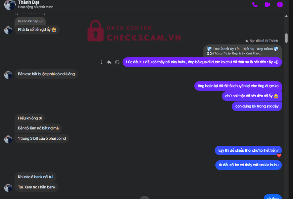 9231102006 DANG VAN HUY MB Bank bị cảnh báo lừa đảo scam