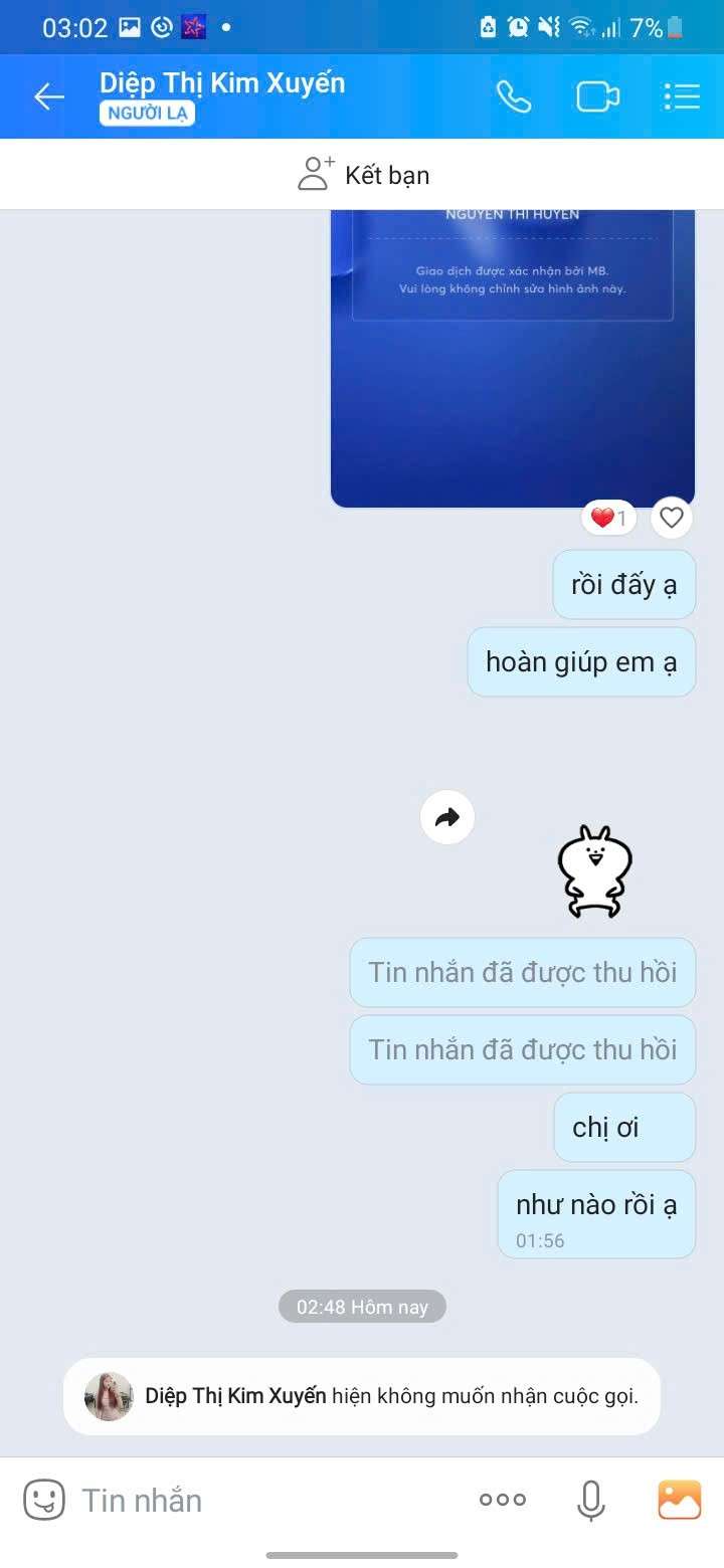 202120052001 DIEP THI KIM XUYEN Techcombank bị cảnh báo lừa đảo scam
