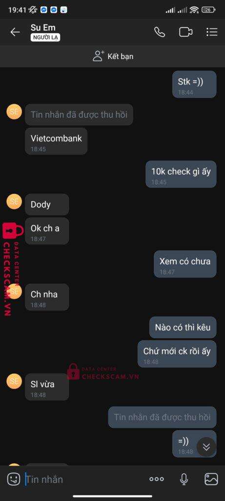 1029557707 DUONG THI NGOC GIAU vietcombank bị cảnh báo lừa đảo scam