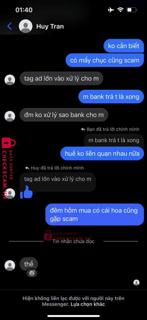 066735308 DUONG THI THANH THUY vib bị cảnh báo lừa đảo scam