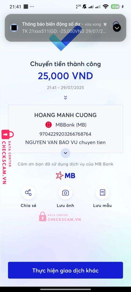 9704229203266768764 HOANG MANH CUONG ViettelPay MB BANK bị cảnh báo lừa đảo scam