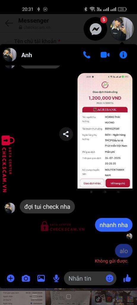 8894529341 HOANG THAI HUONG BIDV bị cảnh báo lừa đảo scam