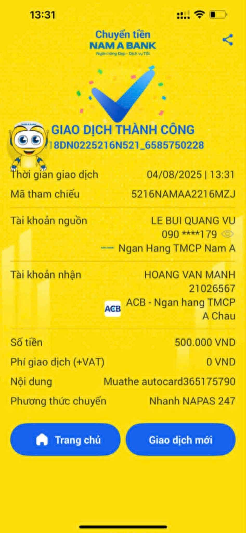 21026567 HOANG VAN MANH ACB bị cảnh báo lừa đảo scam