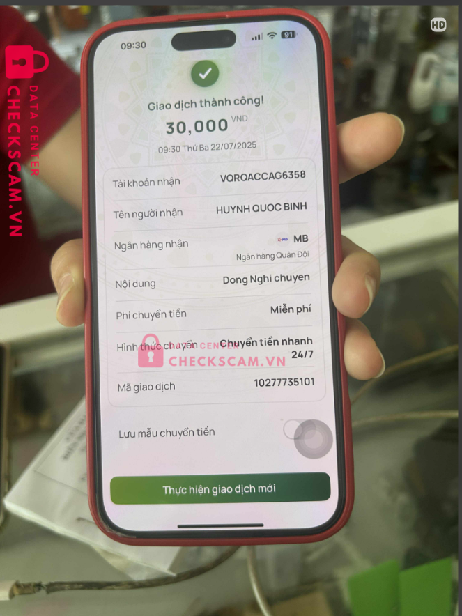 0922263788 HUYNH QUOC BINH MB Bank bị cảnh báo lừa đảo scam