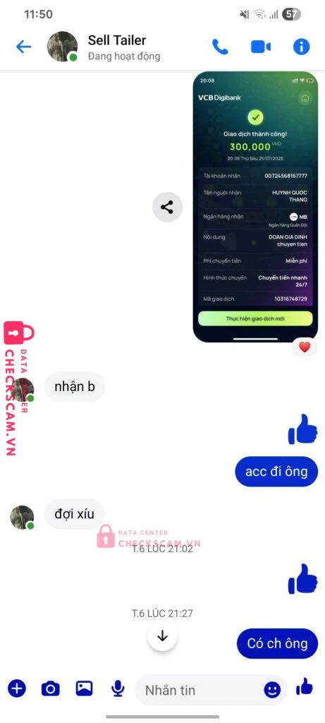 0772456816777 HUYNH QUOC THANG MB BANK bị cảnh báo lừa đảo scam