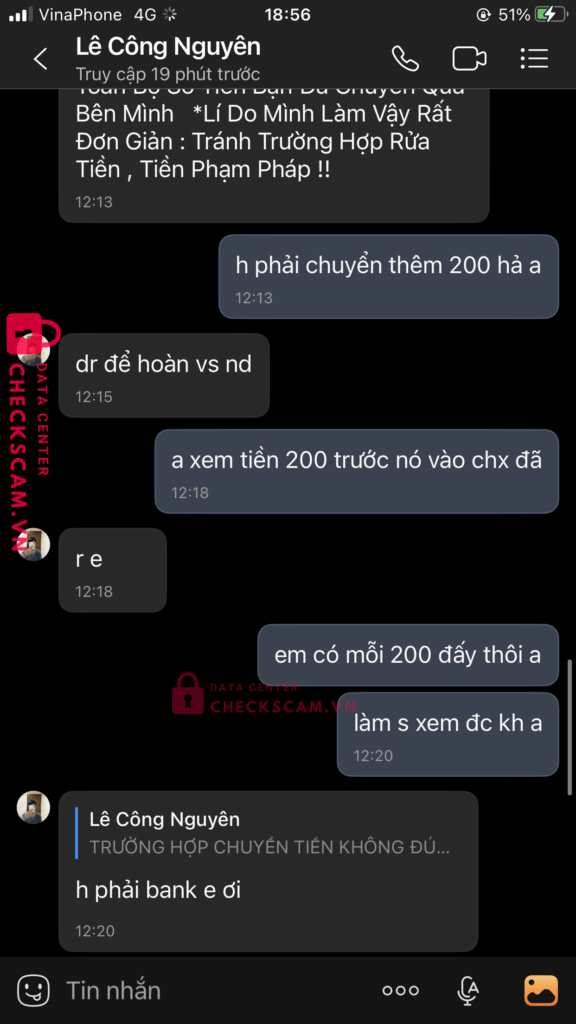 8804813668 LE CONG NGUYEN BIDV bị cảnh báo lừa đảo scam
