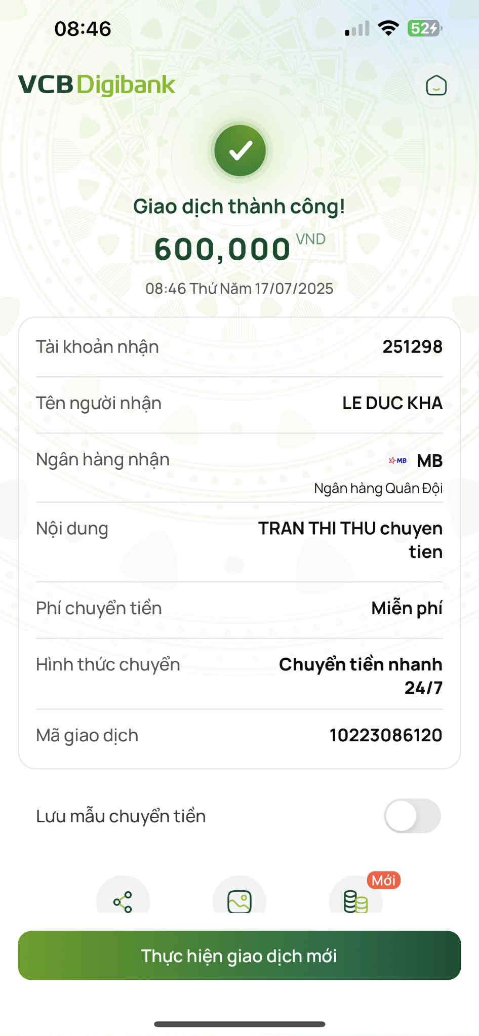 251298 LE DUC KHA MB BANK bị cảnh báo lừa đảo scam