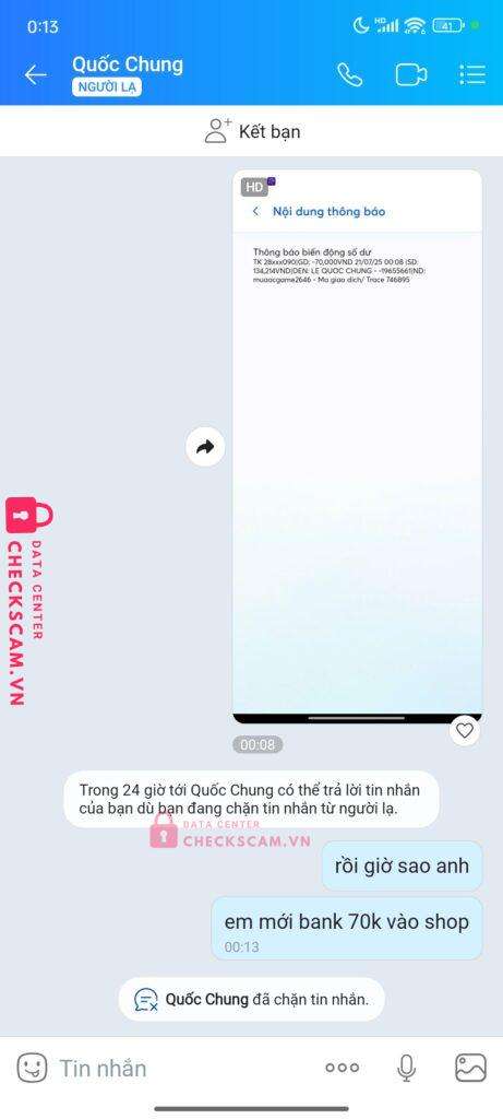19655661 LE QUOC CHUNG ACB bị cảnh báo lừa đảo scam
