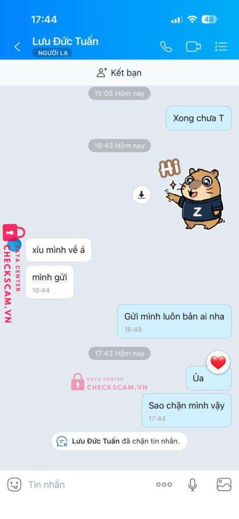 00001597173 LUU DUC TUAN tp bank bị cảnh báo lừa đảo scam