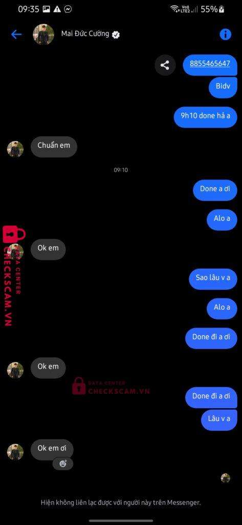 99999999998878 MAI DUC CUONG Techcombank bị cảnh báo lừa đảo scam