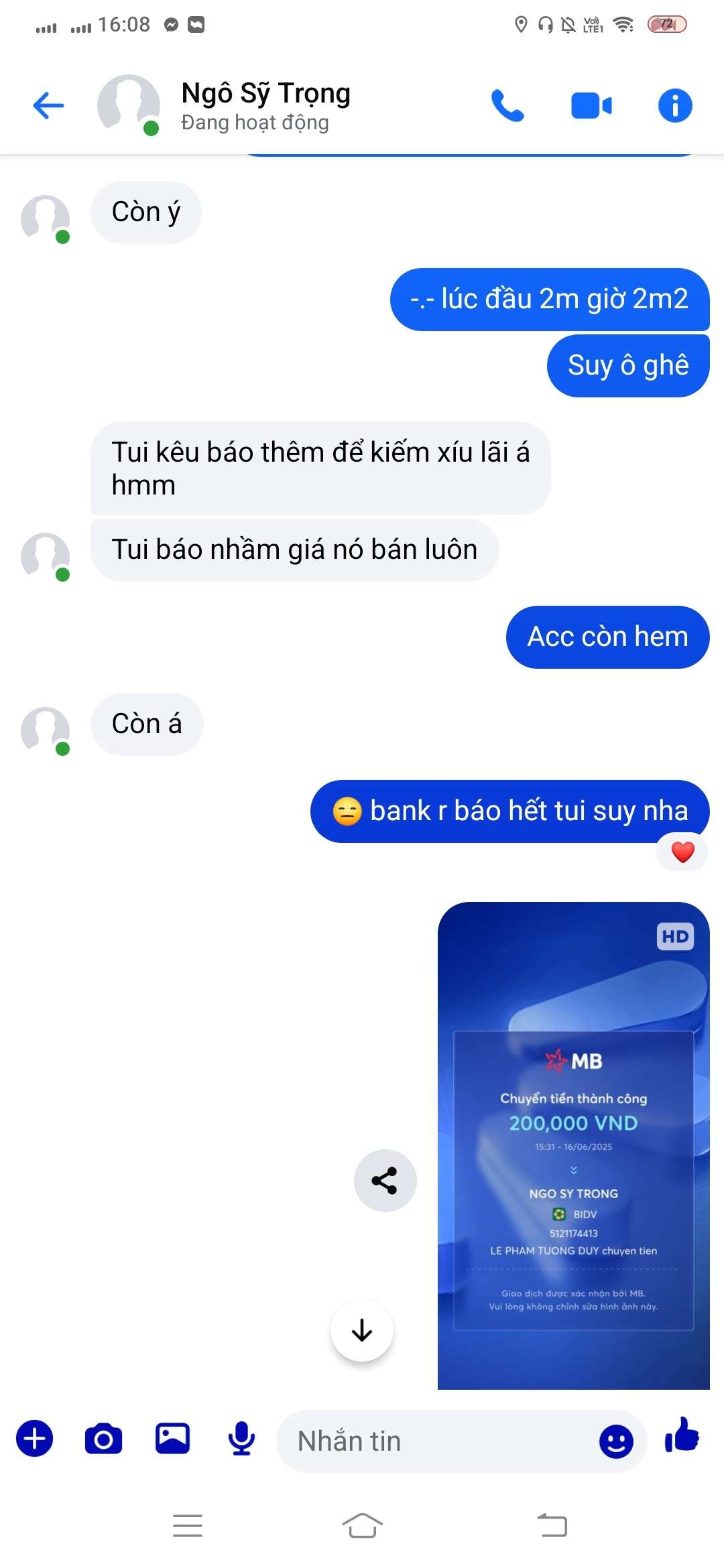 5121174413 NGO SY TRONG BIDV bị cảnh báo lừa đảo scam
