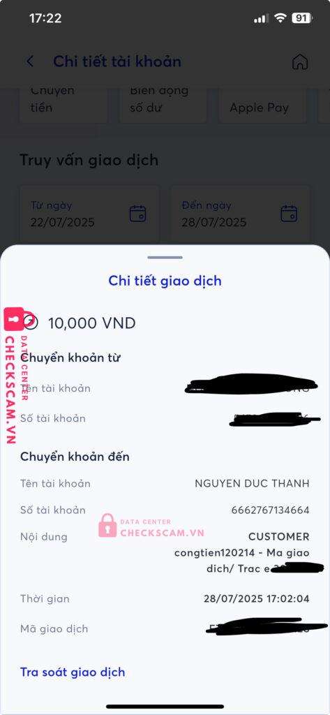 6662767134664 NGUYEN DUC THANH VP BANK bị cảnh báo lừa đảo scam