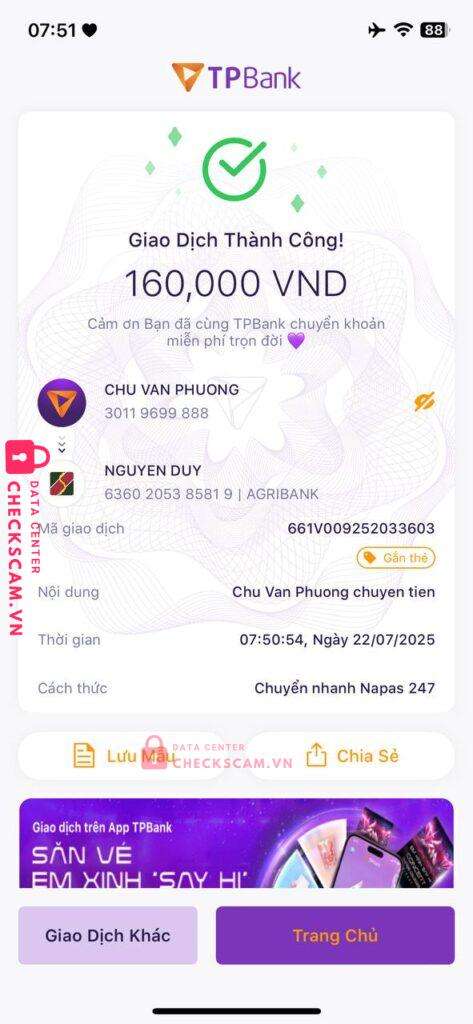 6360205385819 NGUYEN DUY Agribank bị cảnh báo lừa đảo scam