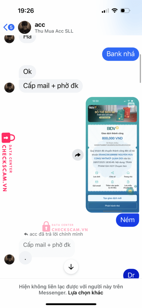 05444236109999 NGUYEN HUU CONG MB BANK bị cảnh báo lừa đảo scam