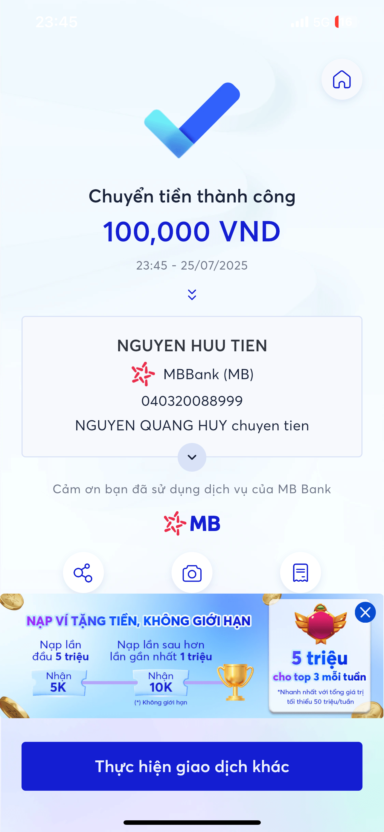 040320088999 NGUYEN HUU TIEN MB BANK bị cảnh báo lừa đảo scam