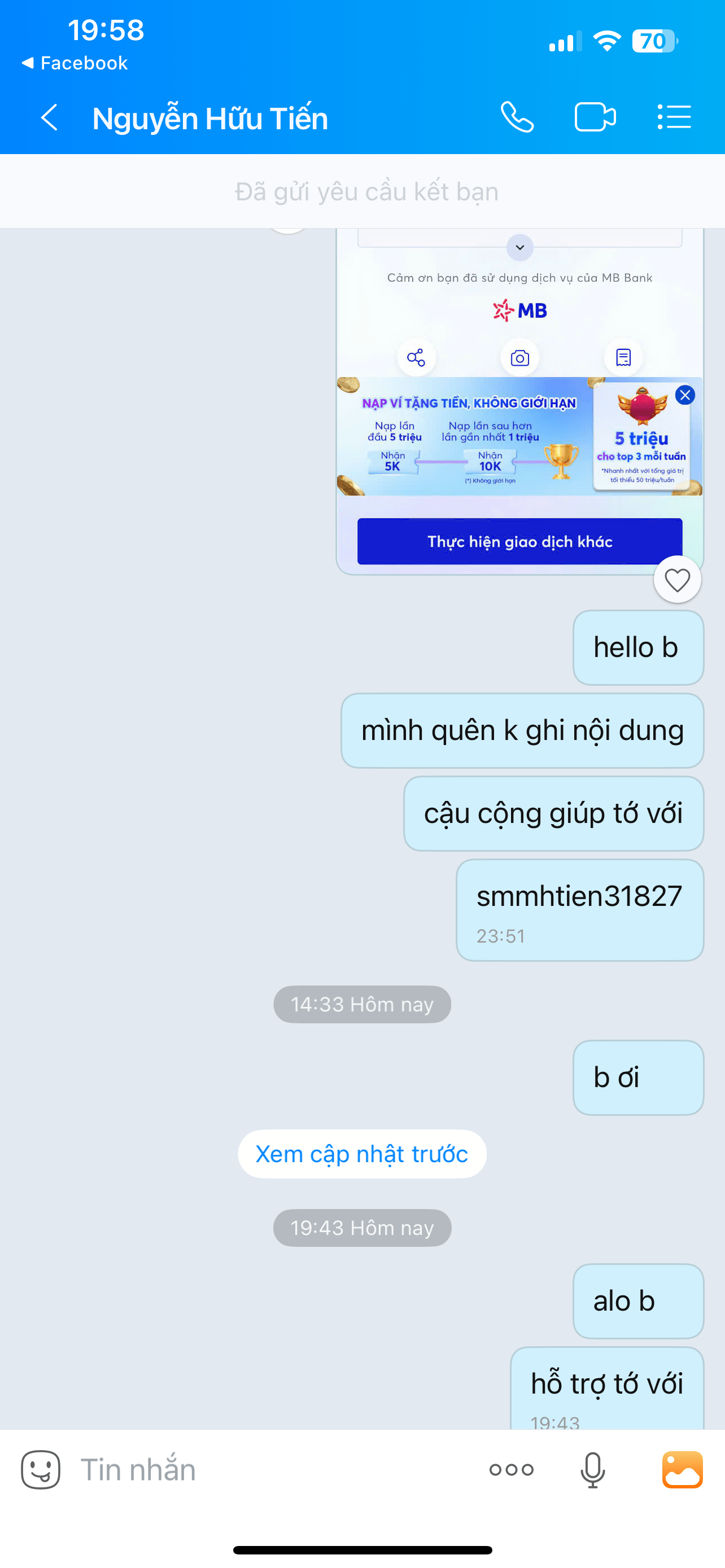 040320088999 NGUYEN HUU TIEN MB BANK bị cảnh báo lừa đảo scam