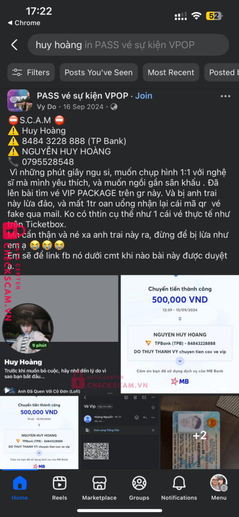 9021457409149 NGUYEN HUY HOANG Timo Bank bị cảnh báo lừa đảo scam