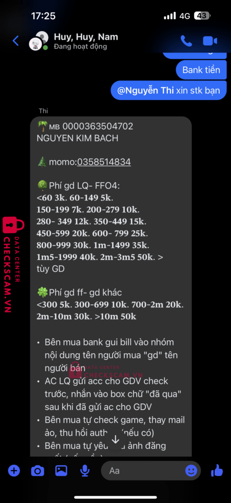 0000363504 NGUYEN KIM BACH Mb bank bị cảnh báo lừa đảo scam