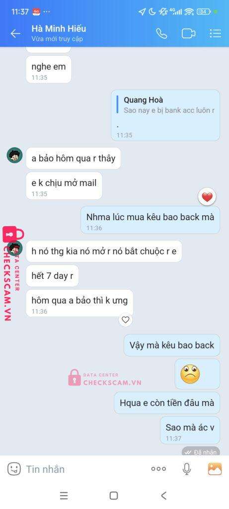 3333222299999 NGUYEN MINH HIEU Techcombank bị cảnh báo lừa đảo scam