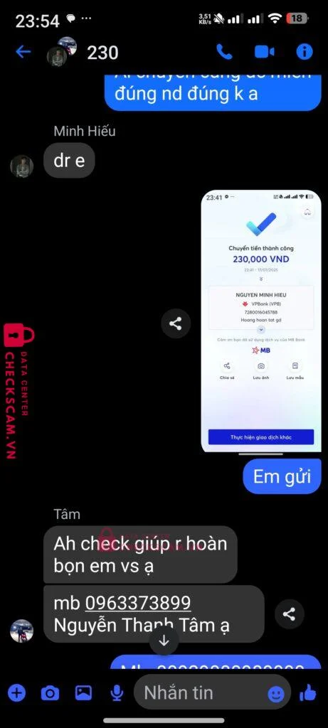 7280016045788 NGUYEN MINH HIEU VP BANK bị cảnh báo lừa đảo scam