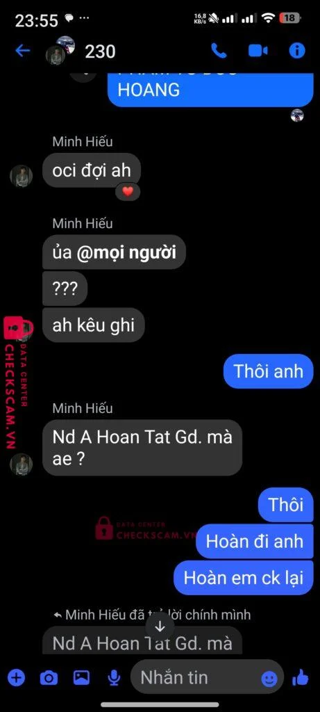 7280016045788 NGUYEN MINH HIEU VP BANK bị cảnh báo lừa đảo scam