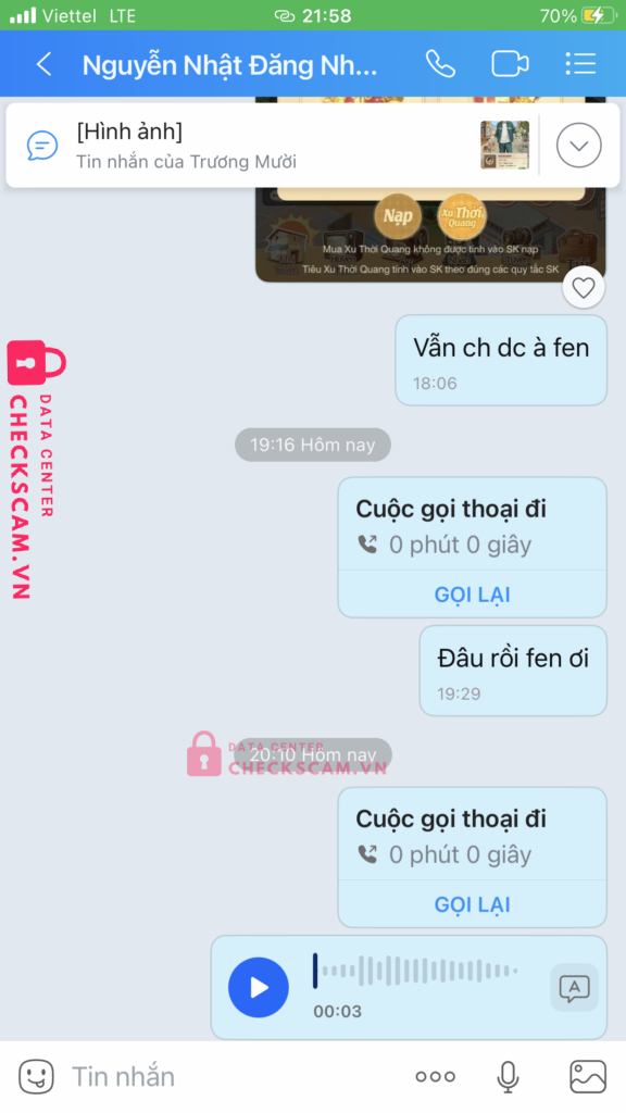 1031212924 NGUYEN NHAT DANG NHAN vcb bị cảnh báo lừa đảo scam