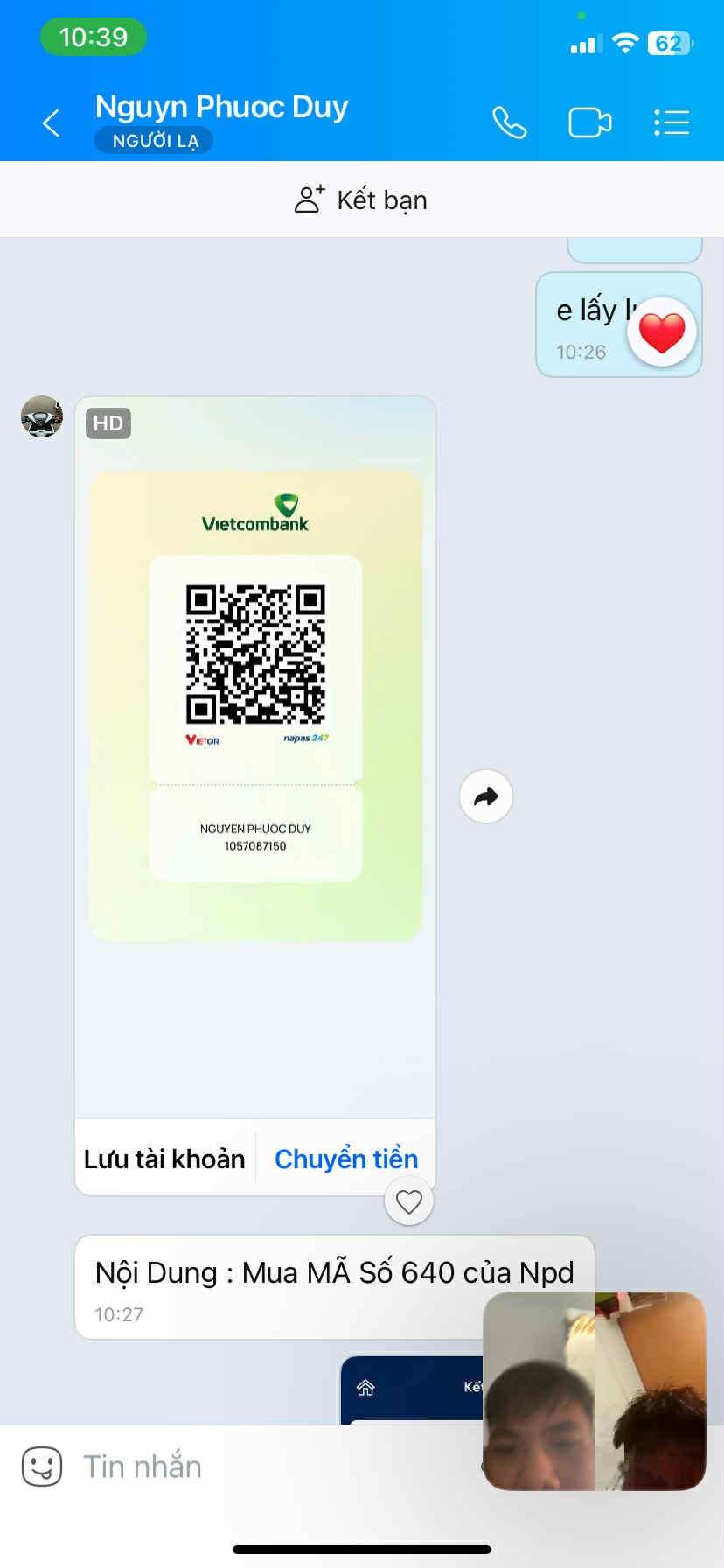 1057087150 NGUYEN PHUOC DUY Vietcombank bị cảnh báo lừa đảo scam