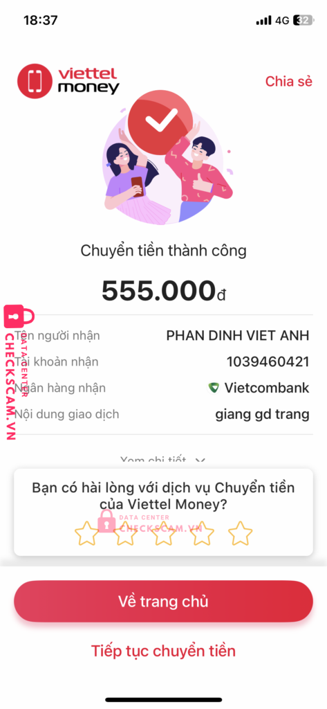 0979999805 NGUYEN THAI HOANG Vietcombank bị cảnh báo lừa đảo scam