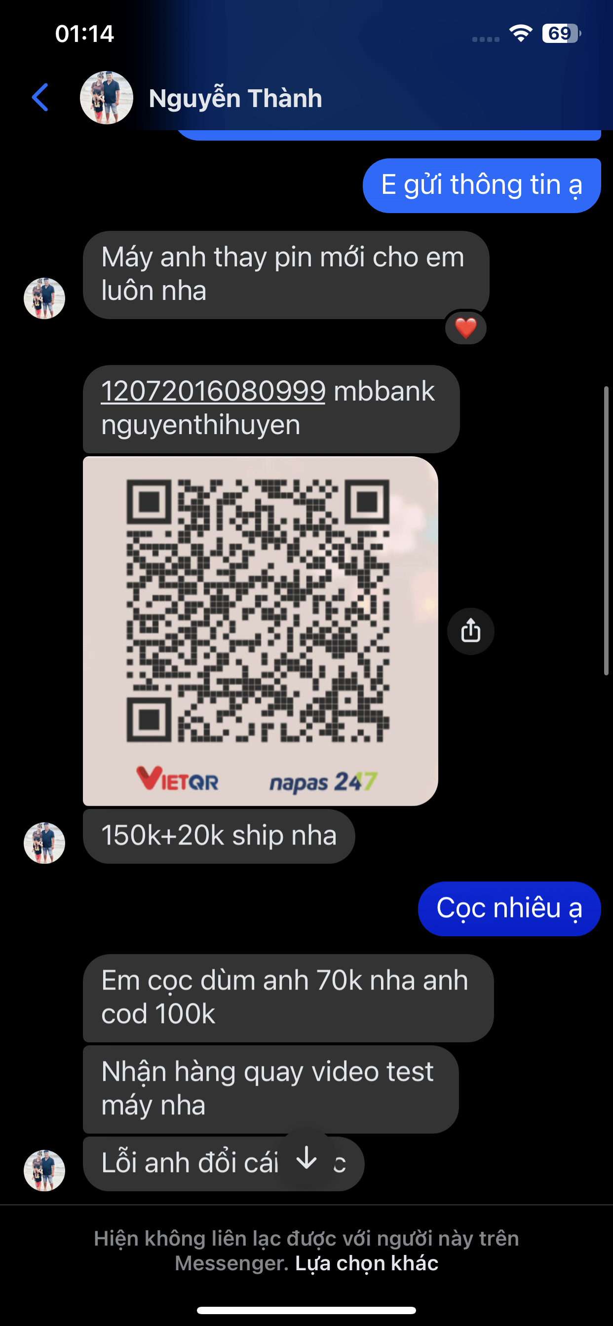 12072016080999 NGUYEN THI HUYEN MB BANK bị cảnh báo lừa đảo scam